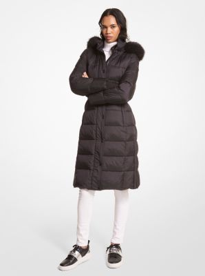 77Q5741M41 - Quilted Nylon Belted Puffer Coat BLACK