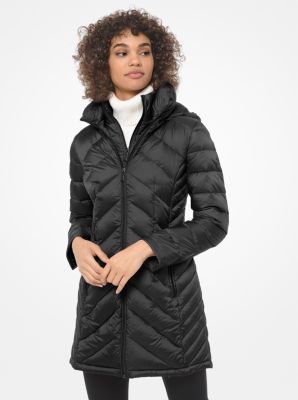 77T4512M82 - Quilted Nylon Packable Puffer Coat BLACK