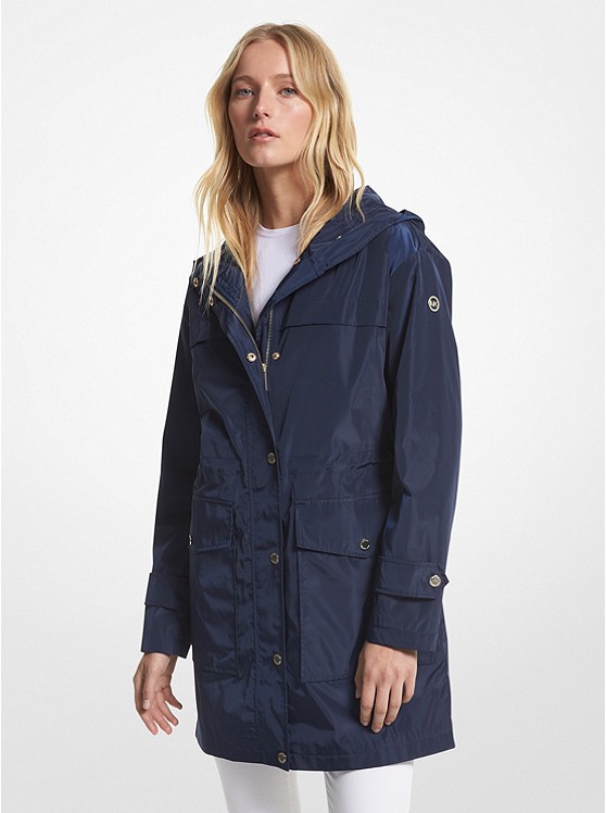 MK 77V5975M32 Woven Hooded Raincoat MIDNIGHT BLUE
