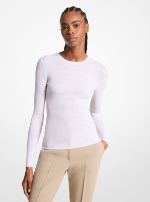 AK005Y0004 - Hutton Featherweight Cashmere Sweater OPTIC WHITE