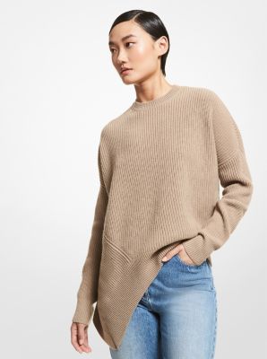 AK064Y0003 - Cashmere Asymmetric Sweater SAND