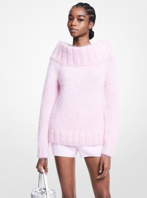 AK092Y0022 - Mohair Cuff-Neck Sweater PETAL