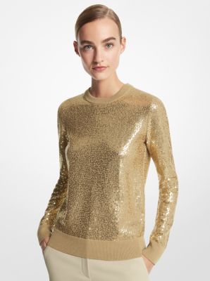 AK113Y0003 - Sequined Cashmere Sweater DUNE