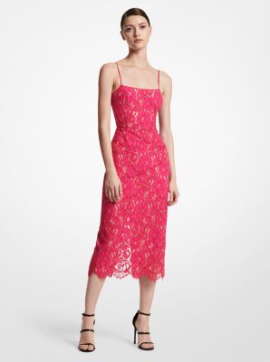 BD671F0106 - Corded Floral Lace Slip Dress FUSCHIA