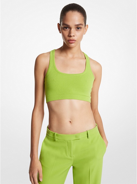 MK BK435Y0003 Cashmere Cropped Tank Top LIME