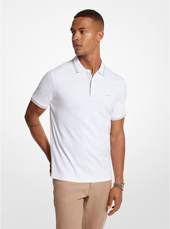 MK CB9512720B Greenwich Cotton Polo Shirt WHITE