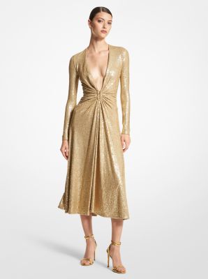 CDR8290024 - Hand-Embroidered Sequin Stretch Jersey Dance Dress DUNE