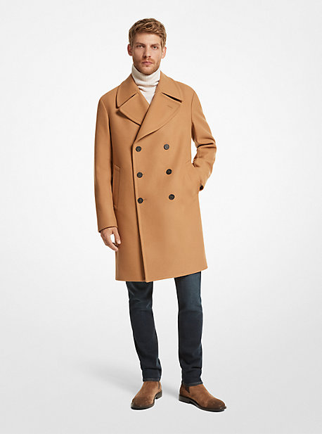 CF1201W376 - Wool Blend Double-Breasted Coat CAMEL