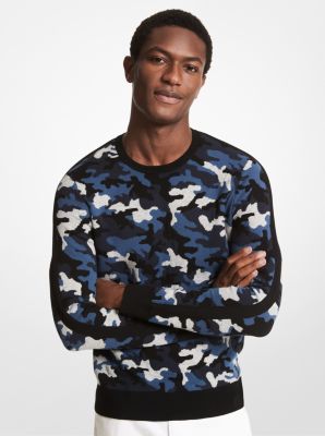 CF1600U2LY - Camouflage Viscose Blend Sweater BLACK