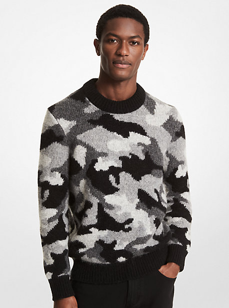 CF1600V5SS - Camouflage Alpaca and Merino Wool Sweater BLACK