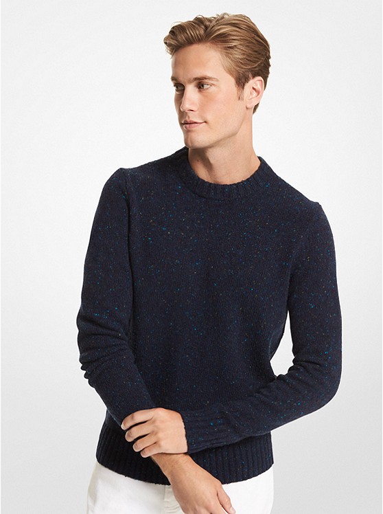 MK CF1600W322 Tweed Wool Blend Sweater DRK MIDNIGHT