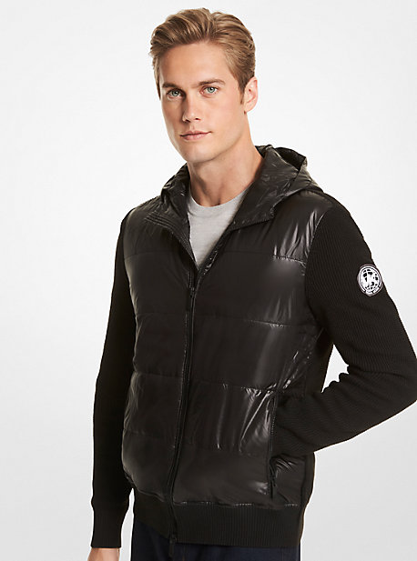 CF1604S234 - Mixed-Media Hooded Jacket BLACK