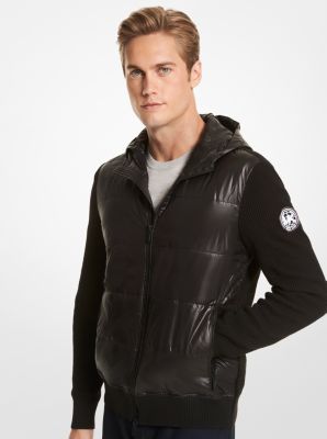 CF1604S234 - Mixed-Media Hooded Jacket BLACK