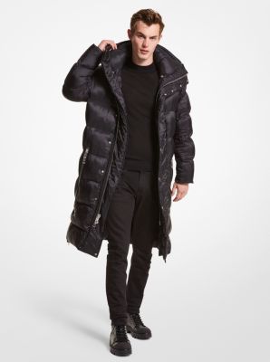 CF220328R4 - Quilted Nylon Puffer Coat BLACK