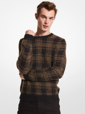 CF2604Q755 - Plaid Brushed Knit Sweater BLACK