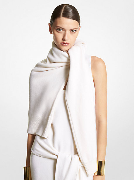 CK718Y0003 - Cashmere Sweater Scarf OPTIC WHITE