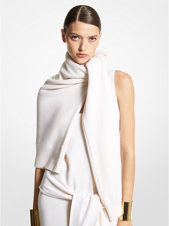 MK CK718Y0003 Cashmere Sweater Scarf OPTIC WHITE