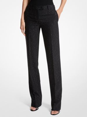 CPA7070234 - Carolyn Sequined Stretch Wool Trousers BLACK/SILVER