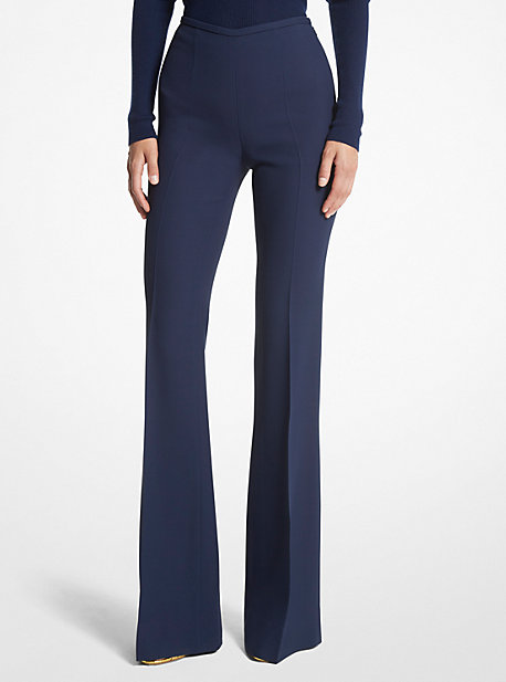 CPA7170010 - Brooke Double Crepe Sablé Flared Pants NAVY