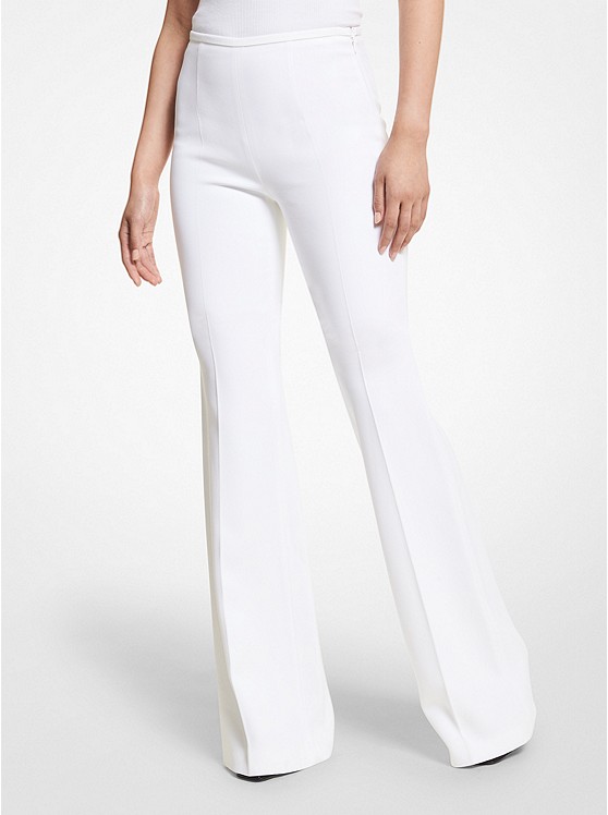 MK CPA7170010 Brooke Double Crepe Sablé Flared Pants OPTIC WHITE