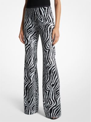 CPB7080027 - Zebra Sequined Tulle Pants BLACK/OPTIC WHITE