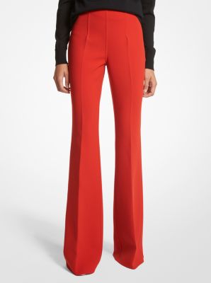 CPD7170078 - Brooke Double Face Stretch Wool Twill Flared Pants POPPY