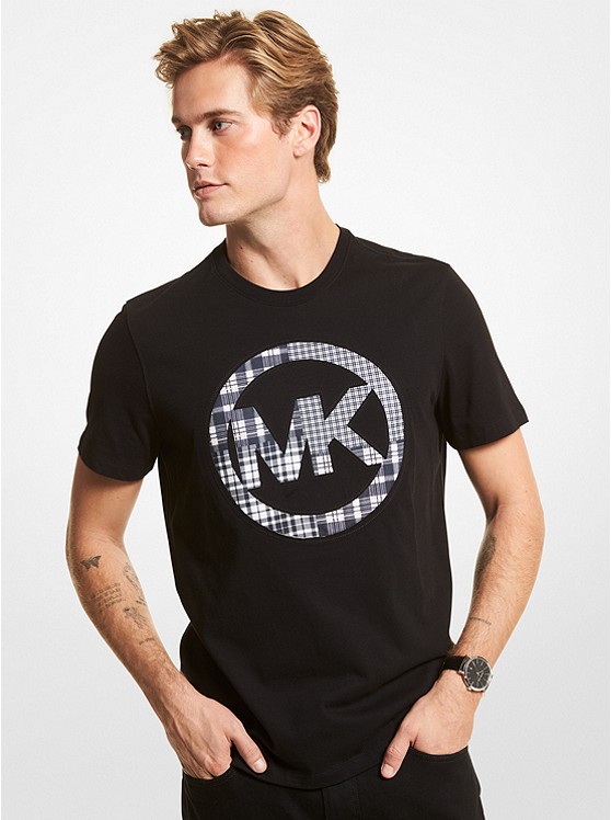 MK CR150L51V2 Patchwork Logo Cotton Jersey T-Shirt BLACK