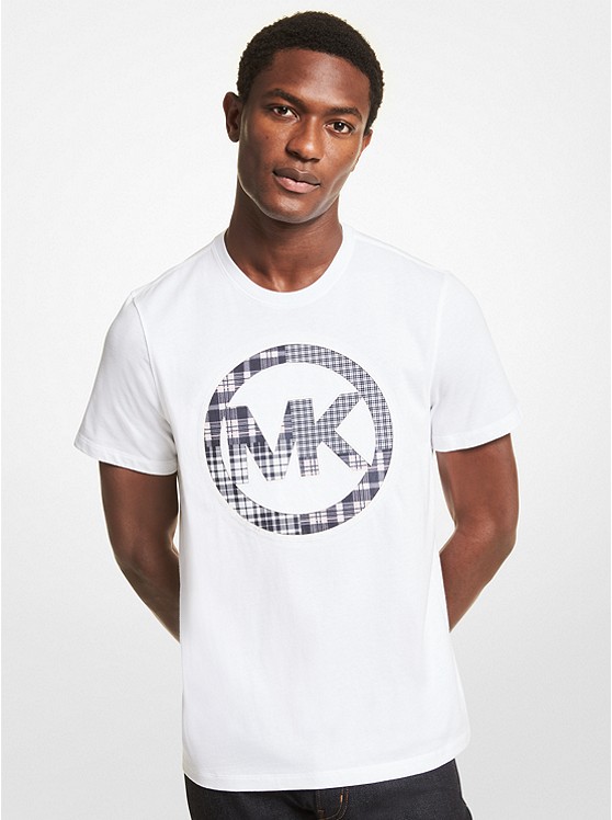 MK CR150L51V2 Patchwork Logo Cotton Jersey T-Shirt WHITE