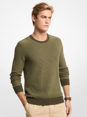 CR1602C2EM - Textured Cotton Blend Sweater IVY