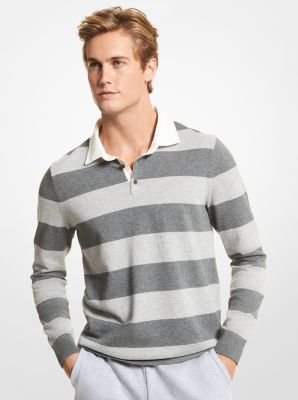 CR1602E2EM - Striped Stretch Cotton Rugby Sweater ASH
