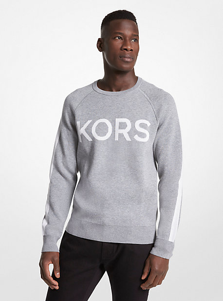 CR1602L469 - KORS Cotton Blend Sweater HEATHER GREY