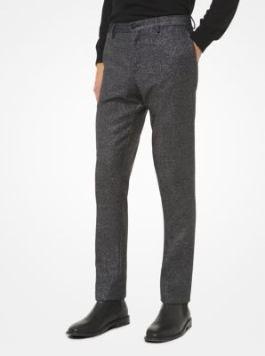 CR93CR17MH - Slim-Fit Metallic Wool-Blend Trousers  SILVER