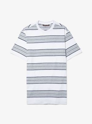 CS1504B220 - Striped Slub Cotton T-Shirt WHITE