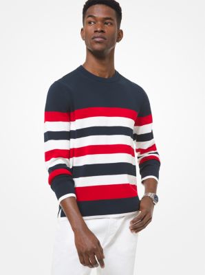 CS1600H1SQ - Striped Cotton Sweater MIDNIGHT