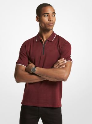 CS250R65E0 - Waffle-Knit Cotton Polo Shirt MERLOT