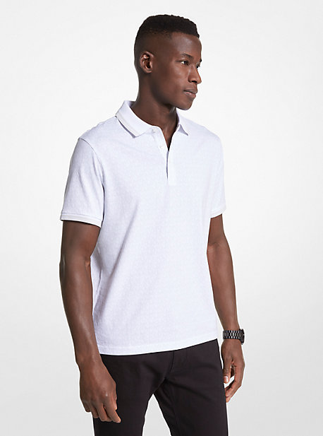 CS250V85KS - Greenwich Logo Print Cotton Jersey Polo Shirt WHITE