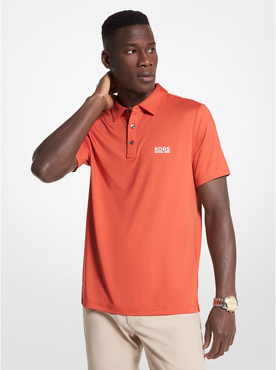 MK CS351K75GK Golf Logo Stretch Jersey Polo Shirt SPICE ORANGE