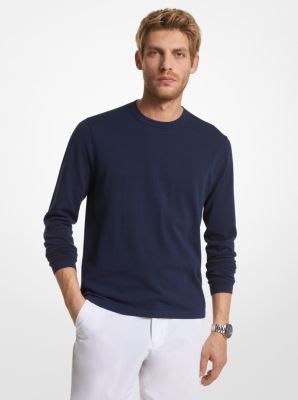 CS36080FE5 - Cotton Jersey Crewneck Sweater MIDNIGHT