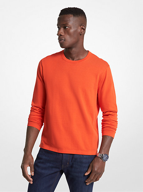 CS36080FE5 - Cotton Jersey Crewneck Sweater OPTIC ORANGE