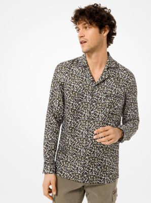 CS94CAE6GU - Camouflage Silk Pajama Shirt OLIVE