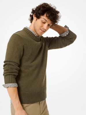 CS96KBE4TJ - Cotton and Linen Pullover OLIVE