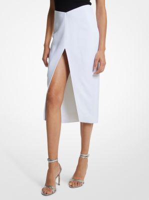 CSA7250010 - Double Crepe Sablé Cutaway Skirt OPTIC WHITE
