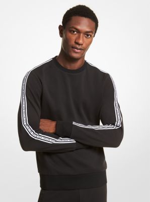 CU150F85MF - Logo Tape Cotton Blend Sweatshirt BLACK