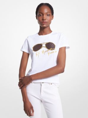 JF150F197J - Logo Aviator Print Organic Cotton T-Shirt WHITE