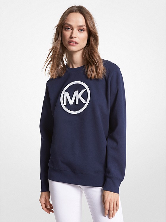MK JS3512U8BN Logo Charm Cotton Blend Sweatshirt MIDNIGHTBLUE