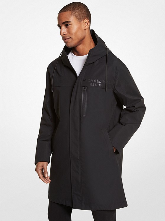MK MC22952 Stockton Water Resistant Hooded Coat BLACK