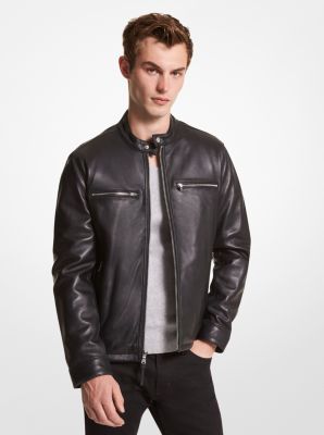 MC57748 - Leather Moto Jacket BLACK