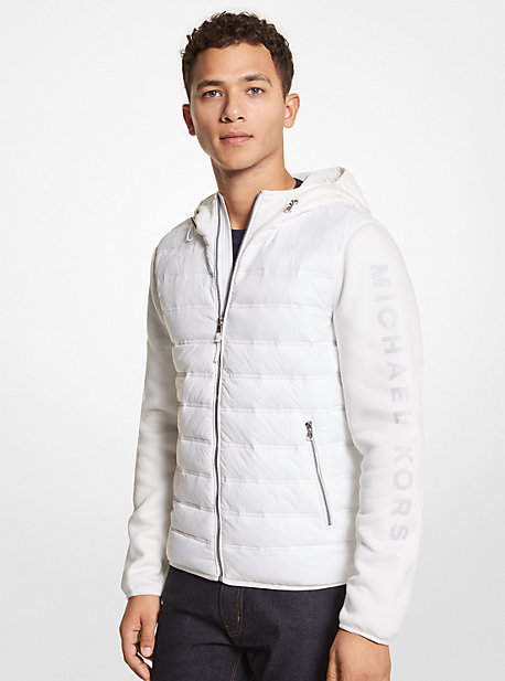 MC62592 - Camouflage Quilted Nylon Hooded Vest WHITE