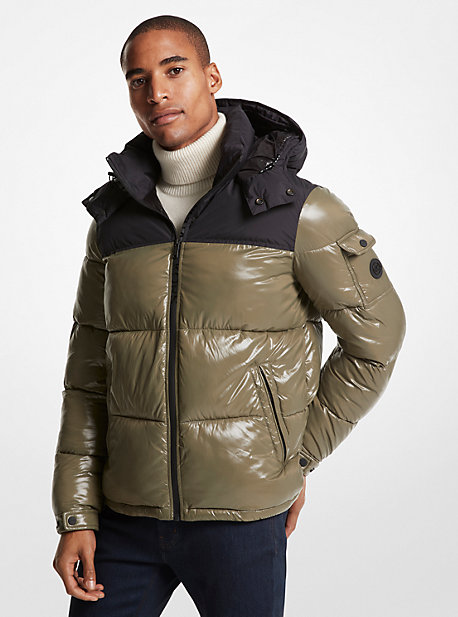 MC64192 - Roseville Quilted Ciré Nylon Puffer Jacket OLIVE