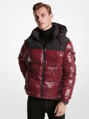 MC64192 - Roseville Quilted Ciré Nylon Puffer Jacket RED/BLACK